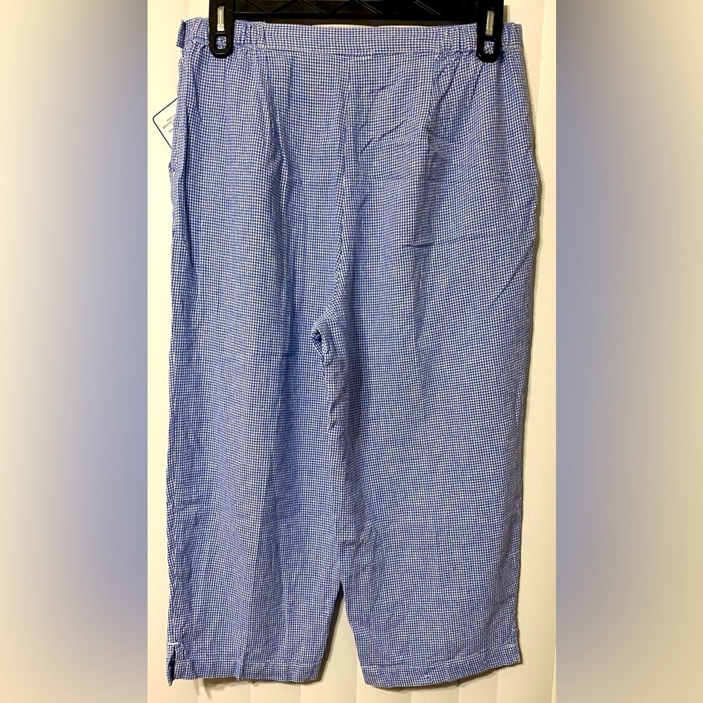 Ericka Pants, Linen, Rayon, Crop, Floral, Embroidered, Wide leg, Sz L​​, NWT​ - Picture 8 of 12